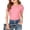 Pink, variant on Girls Ribbed Knit Short Sleeve Crewneck Tee Soft Casual Basic Top For Toddler And Comfortable Everyday Wear T-Shirts Kids Short Sleeve Crewneck Solid Basic Tees Casual Tops