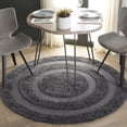 thumbnail image 2 of SAFAVIEH Florida Mason Bordered Shag Area Rug, Grey, 3' x 3' Round, 2 of 11
