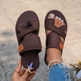 thumbnail image 4 of Womens Slides Sandals Minimal Water Friendly Flip Flops Summer Casual Lightweight Slippers for Beach Vacation Pool Daily Wear Brown Size 8, 4 of 6