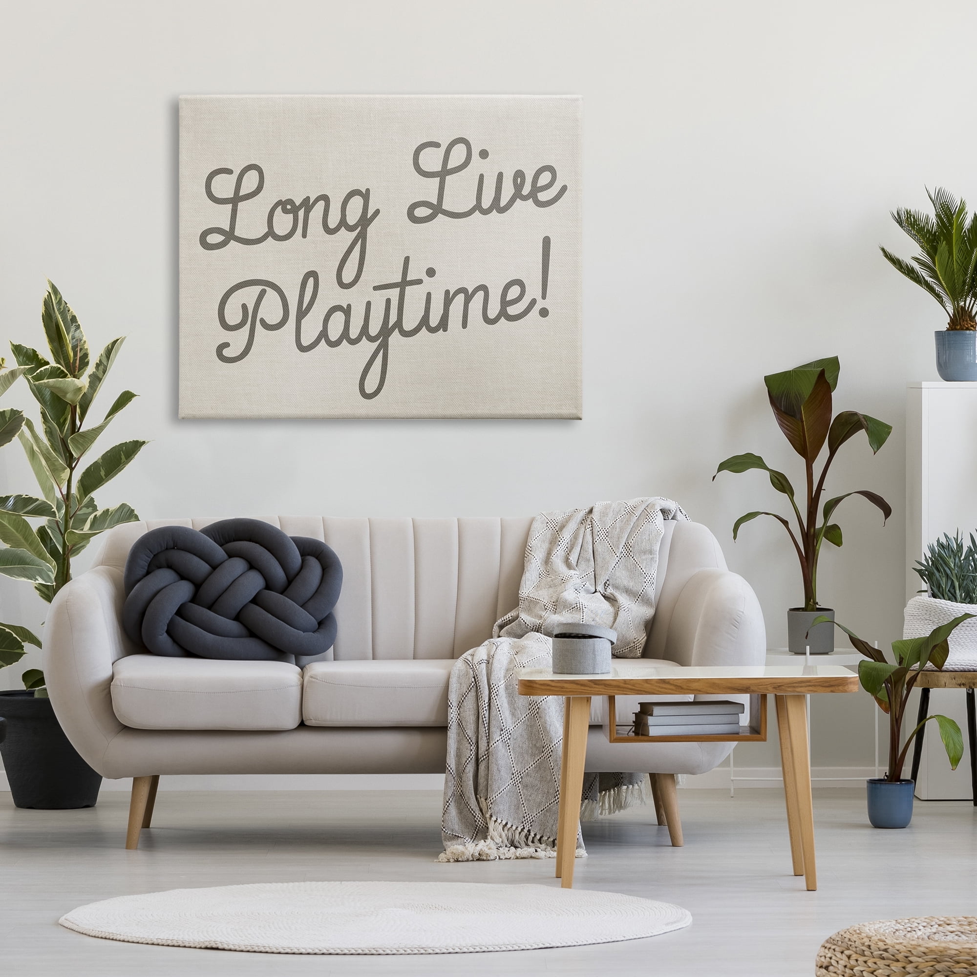 Stupell Industries Long Live Playtime Inspirational Painting Gallery Wrapped Canvas Art Print Wall Art, 48 x 36
