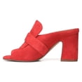thumbnail image 2 of YDN Women Graceful Peep Open Toe Chunky Block Mid Heel Sandals Slip On Mules Casual Slide Slipper Shoes Size 7 Red, 2 of 5