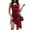 Burgundy, variant on SWSMCLT Women's Ruched Asymmetric Dresses Sleeveless Drawstring Bodycon Club Dress Night Out Outfit Midi Black 12