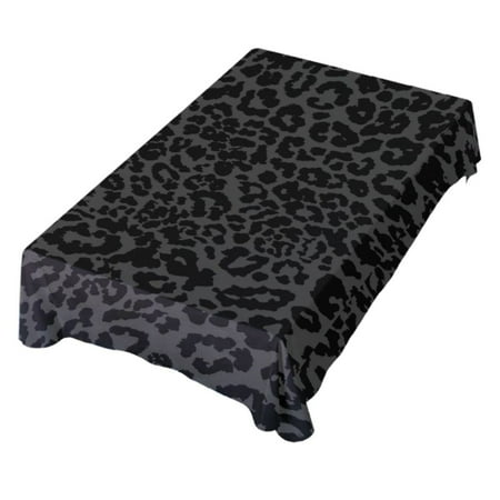 

JSTEL Dark Gray Cheetah Leopard Print Table Cloth Rectangle 60 x 120 Inch Tablecloth Anti Wrinkle Table Cover for Dining Kitchen Parties