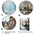 thumbnail image 3 of Designart "Serenity Along German Canals II" Cityscapes Floater Framed Canvas Print, 3 of 7