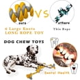 thumbnail image 4 of Juguete para perros casi indestructible para perros medianos y grandes, juguete interactivo de cuerda de 6 nudos de 60 cm, juguete resistente para masticar y limpiar los dientes, juguete para tirar de, 4 of 5