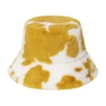 thumbnail image 2 of jiaroswwei Cow Print Thickened Bucket Hat Plush Wide Brim Foldable Unisex Fisherman Cap Fashion Accessories, 2 of 8