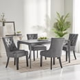 thumbnail image 2 of GDF Studio Maggie Contemporary Tufted Dining Chairs, Set of 4, Slate Microfiber and Espresso, 2 of 5