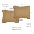 thumbnail image 4 of VHC Brands Burlap Pillow Sham Cover with Fringed Ruffle Cotton Farmhouse Decor Button, 4 of 7