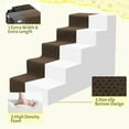 thumbnail image 4 of Dog Stairs for Small Dog and Cats,23”H Non-Slip Bottom Pet Steps for High Beds and Couch,High-Density Foam Pet Stairs Brown,5 Steps, 4 of 14