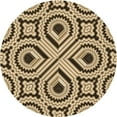 thumbnail image 1 of Ahgly Company Tapis Rond Lavable en Machine Intérieur Transitionnel Jaune, 6 Pieds Rond, 1 of 7