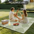 thumbnail image 4 of Sage Green Morocco Outdoor Rug for Patio/Deck/Porch, Non-Slip Large Area Rug 5 x 8 Ft, Vintage Abstract Geometric Pattern Indoor Outdoor Rugs Washable Area Rugs, Reversible Camping Rug Carpet Runner, 4 of 8