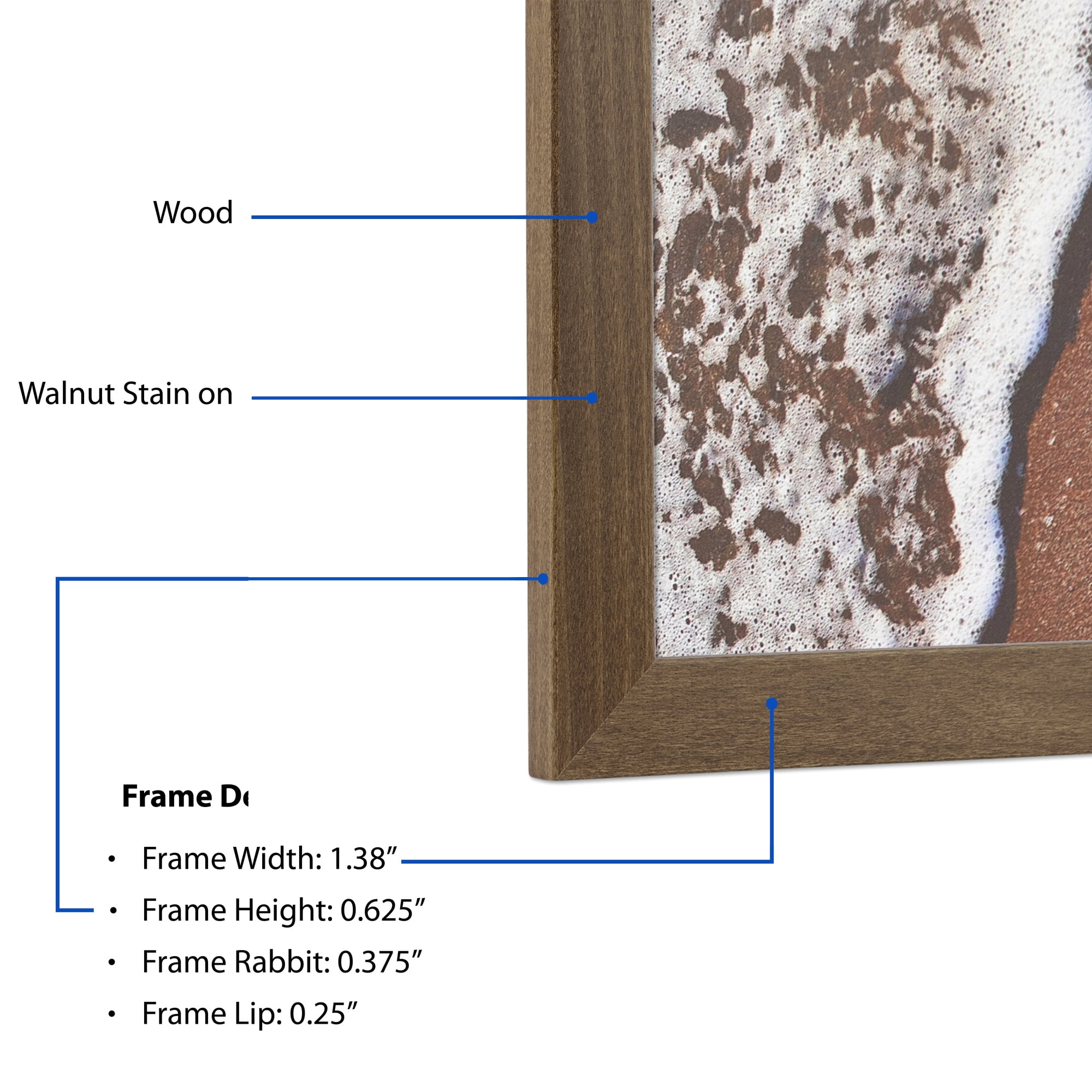 ArtToFrames 18" x 24" Walnut Picture Frame, 18x24 inch Brown MDF Poster Frame (WOM-4296), 3 Pack
