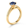 thumbnail image 3 of Gem Stone King 1.00 Ct Round Blue Created Sapphire 10K Yellow Gold Solitaire Engagement Ring, 3 of 4