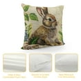 thumbnail image 4 of Orinice  Happy Easter Quote Words Throw Pillow Covers Cute Animal Rabbit Bunny Head Cotton Linen  Cushion Case with Green Leaves Square Pillowcase Farmhouse Decorations (Rabbit Leaves) White, 4 of 5