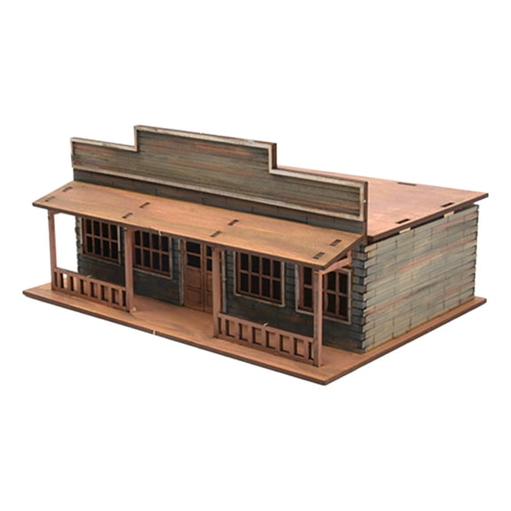 Wood House Model Miniature Log Cabin Diorama DIY Assembly for Sand Table Set Collection