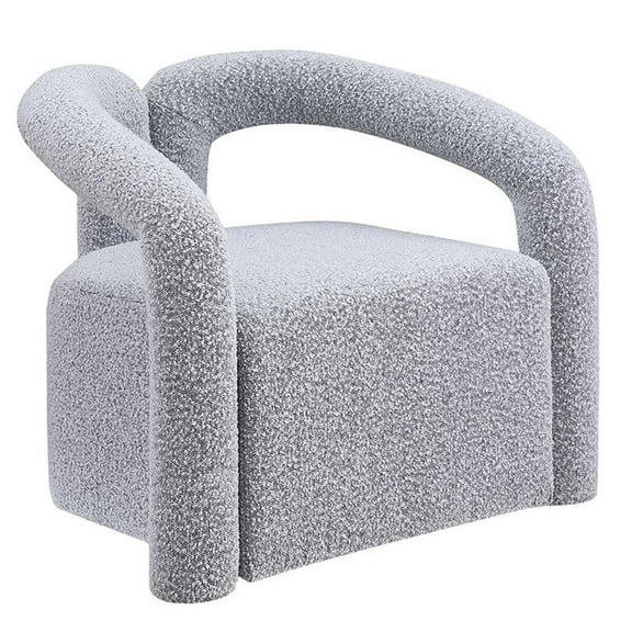Amari Gray Boucle Fabric Arm Chair