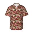 thumbnail image 1 of Balery Red Houses Camisas hawaianas de manga corta para hombre, camisas playeras de corte holgado, camisas de vacaciones con botones,Large, 1 of 7