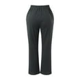 thumbnail image 6 of WTXUE Women's Pants, Womens Trousers Women High Waisted Wide Leg Pants Drawstring Elastic Trousers Comfy Straight Leg Long Pants with Pockets, Slacks Pantalones De Mujer, 1-Grey, 6 of 6