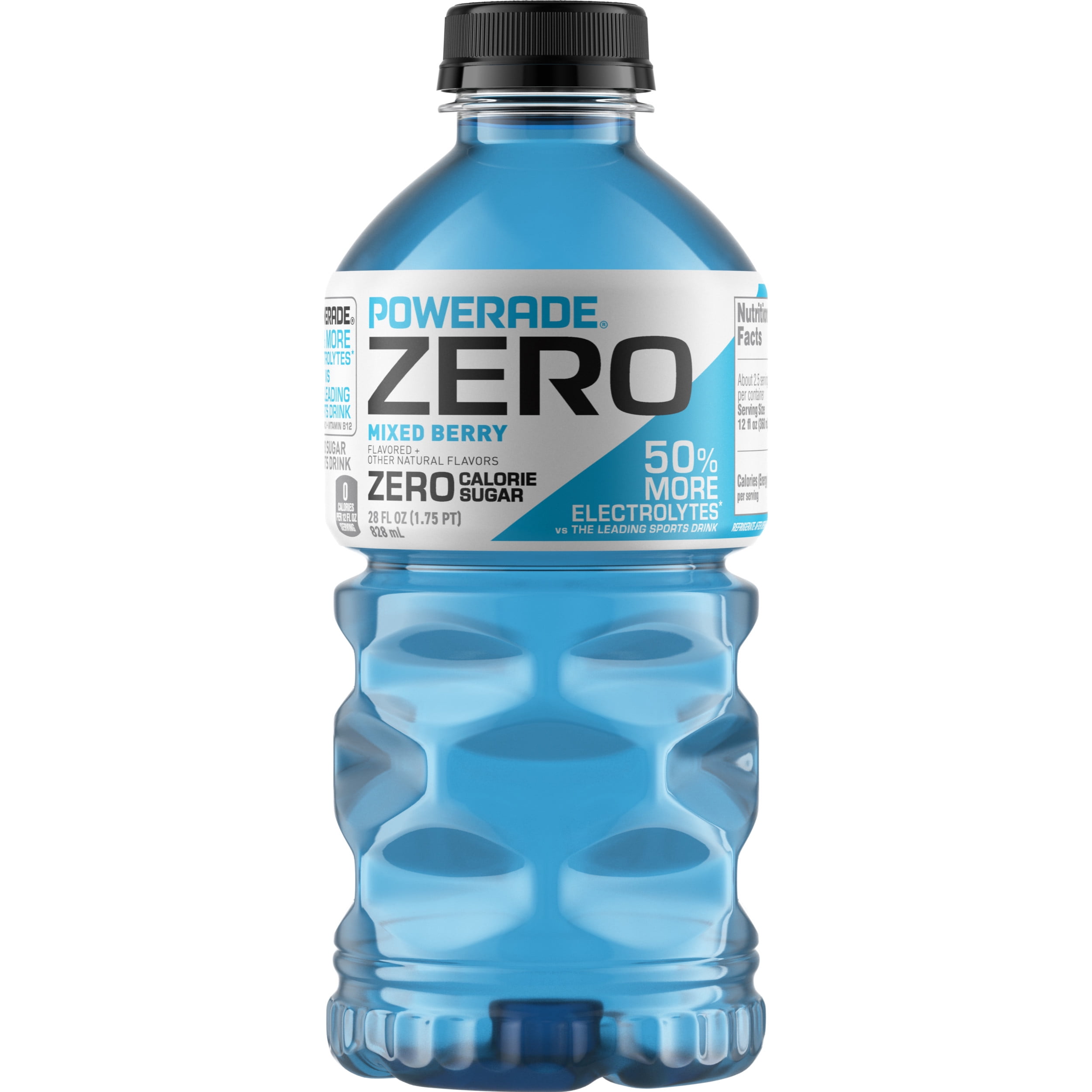 POWERADE Electrolyte Enhanced Zero Sugar Mixed Berry Sport Drink, 28 fl oz, Bottle