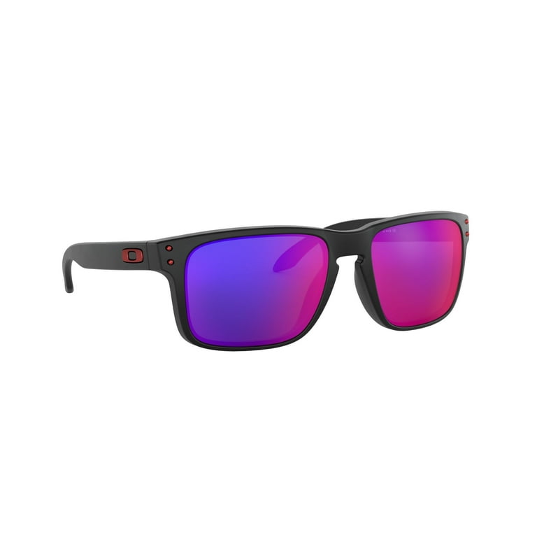 Oakley OO9102 36 Classic Holbrook Sunglasses Matte Black Positive Red Iridium