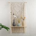 thumbnail image 3 of Estante de tejido tapiz colgante de pared Boho macramé cuerda estantería borlas Decoración para sala de , dormitorio, hogar, oficina, BLESIY Estante de pared tapiz, 3 of 7