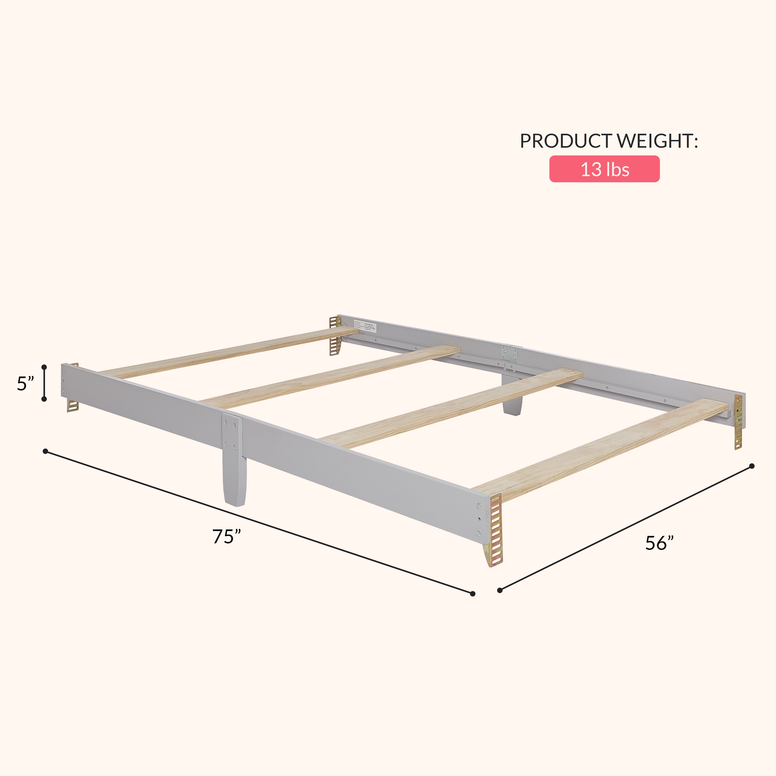 Dream On Me Universal Bed Rail, Gray