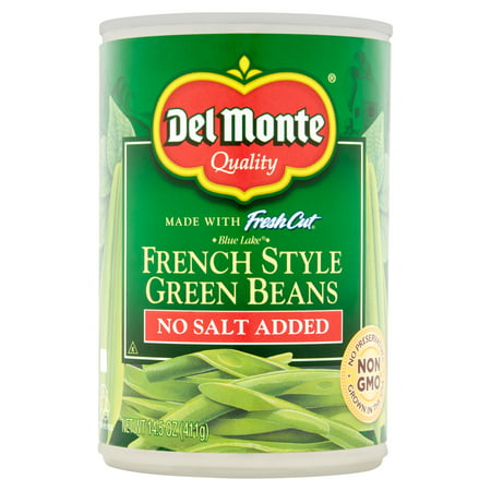 Del Monte French Style No Salt Added Green Beans, 14.5 oz - Walmart.com