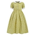 thumbnail image 5 of Économies d'Été! HVOBTTY Robe Douce Décontractée à Manches Courtes pour Fille, Robe à Manches Courtes pour Enfants à Imprimé, Col Ras du Cou, Robe Habillée Décontractée, Vêtements, Vert 145, 5 of 5