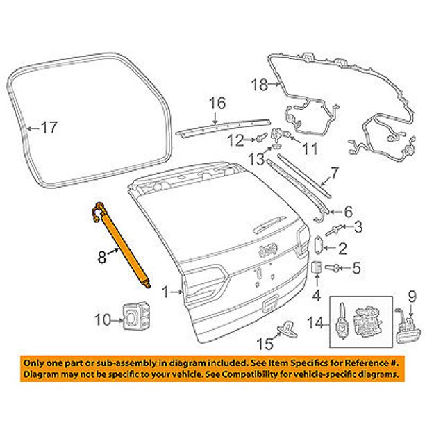 Jeep CHRYSLER OEM 2015 Grand Cherokee Liftgate Tailgate HatchMotor 68231347AB