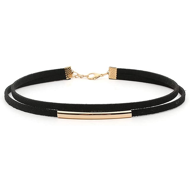 Gargantilla Collar ajustable Collar negro Collares para mujeres y niñas