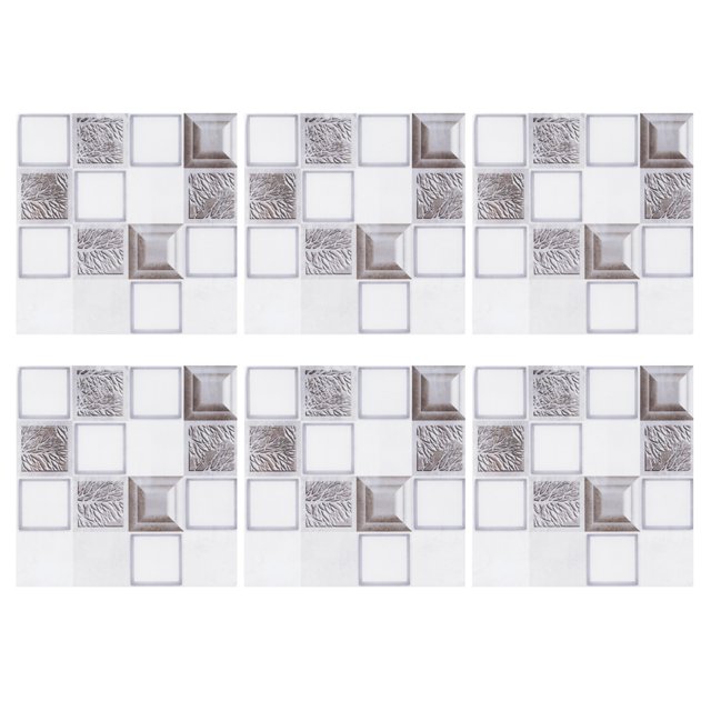 Peel and Stick Wall Tile for Kitchen Backsplash | Decorative Sticker Tile Backsplash | Kitchen Backsplash Tiles Peel & Stick Wall Stickers 8'' x 8'' (6 Sheets) | Self-Adhesive Tile