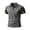 Grey, variant on Men's Print Polo Shirt, Camo Color Block Short Sleeve Casual Top, Outdoor Western Style Golf Shirt for Men