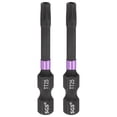 thumbnail image 1 of Uxcell 2pcs TT25 Torx Impact Screwdriver Bit 1/4" Hex Shank 2" Long Magnetic with Hole, 1 of 7