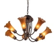thumbnail image 2 of 24" Wide Amber Tiffany Pond Lily 7 Light Chandelier, 2 of 6