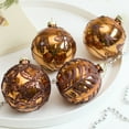 thumbnail image 2 of Glass Christmas Ball Ornaments, 4Pcs Vintage Glass Hanging Balls Finial with Glitter for Xmas Tree Decor, Luxury Christmas Baubles for Holiday Winter Decor 3.15Inch, 2 of 6