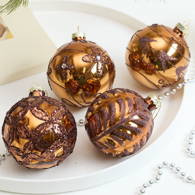 Adornos Navideños Juego de Bolas Navideñas de Cristal Bolas de Forma Irregular Adornos para Árbol de Navidad