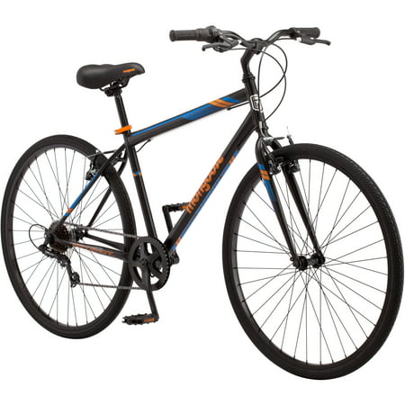 700C Mongoose Hotshot Men's Bike, Black / Orange (Best Beginner Bikes For Adults)