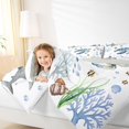 thumbnail image 3 of Manfei Cute Sea Turtle Twin Comforter Sets, Watercolor Ocean Shark Bedding Set, Blue Gray, Gray Reversible, 2-Piece, 1 Comforter and 1 Pillowcase, 3 of 7