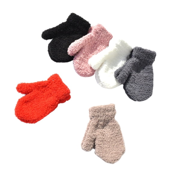 LOLIPPYY 6Pairs Full Cover Winter Gloves Assorted Color Mittens Hand Protection Outdoor Use