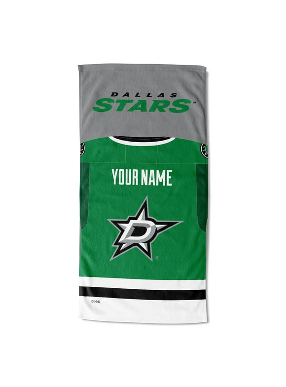 Dallas Stars NHL Jersey Personalized Beach Towel, 30" x 60"