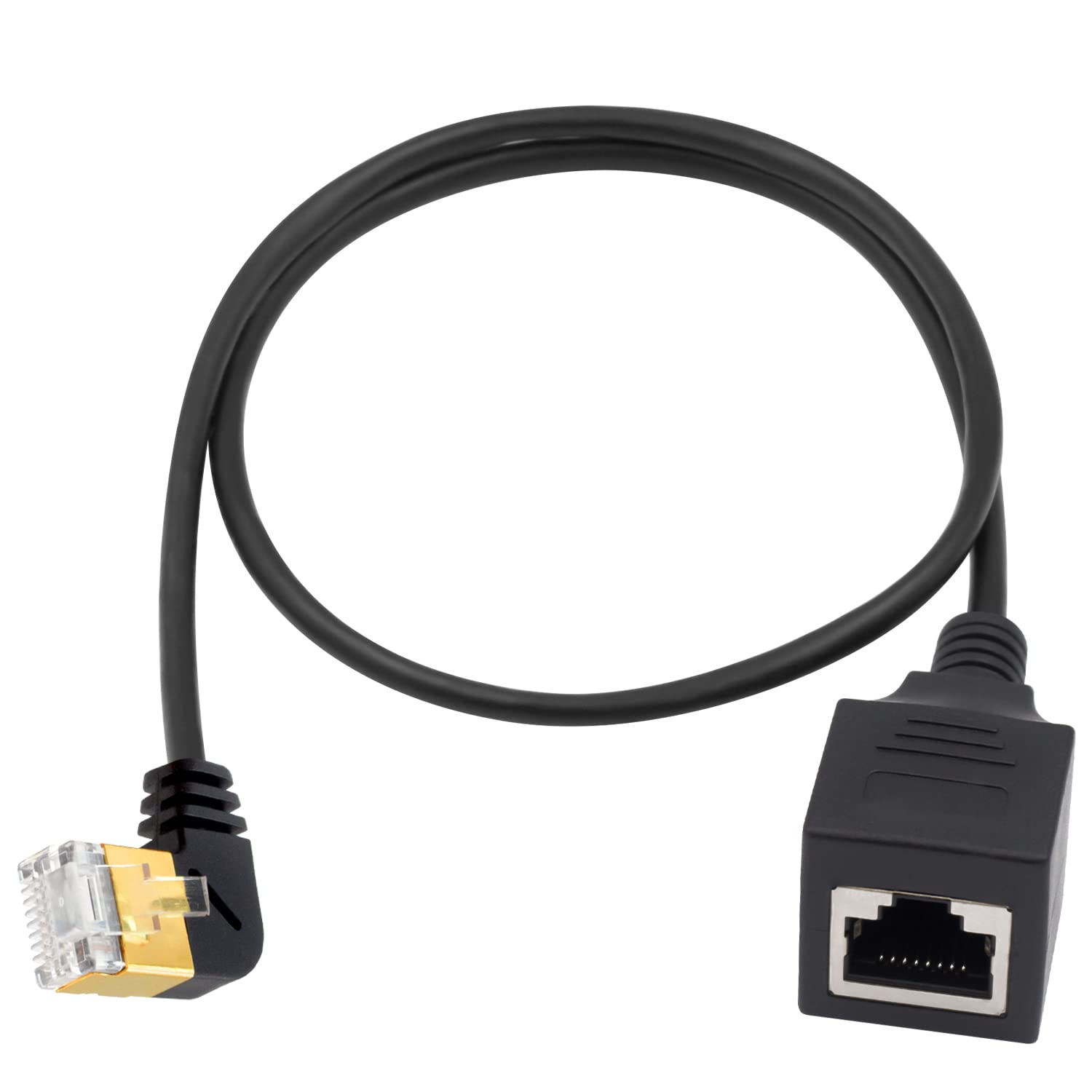 Cat8 Extension Cable. 90 Degree RJ45 Connector Cable 40Gbps