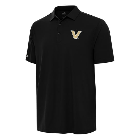Men's Antigua Black Vanderbilt Commodores Era Polo