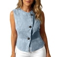 thumbnail image 3 of Tqcoqu Women's Denim Vest Tops Button Down Sleeveless Fit Jean Tank Tops Trendy Casual Waistcoats,Silver,Women's S-XXL, 3 of 8