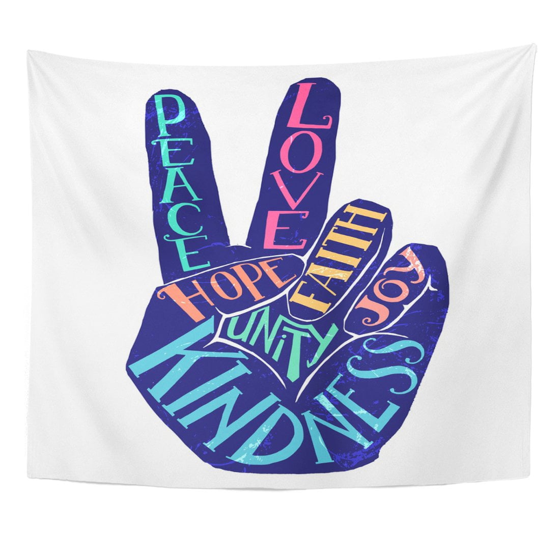 ZEALGNED Peace Sign Creative Lettering Perfect Hand Silhouette Words