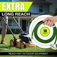 thumbnail image 6 of 10ft Outdoor/Indoor Extension Cord 3-Outlet 12/3 Gauge Extra Heavy Duty ETL Listed, 3 Prong SJTW, Waterproof, Flexible Cold-Resistant Long Power Cord,15A 125V 1875W, Green by LifeSupplyUSA, 6 of 8