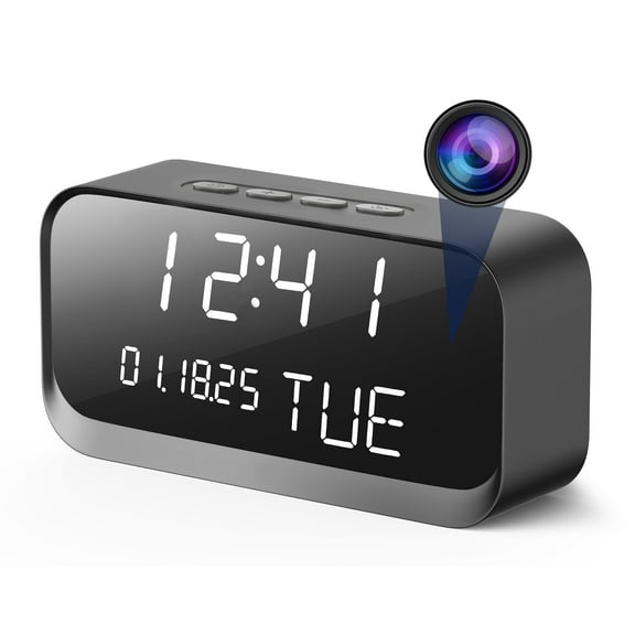 Clock Camera – Indoor Security Camera with 1080P HD Video, AI Motion Alerts, Night Vision, Dual-Band WiFi, Bluetooth Setup, Local & Cloud Storage – Home & Office Security Monitoring