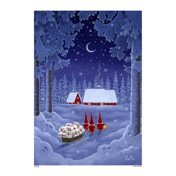 Alexander Taron 10503 Korsch Advent Calender - Tomte with Sleigh - 14 x 8.625 x 0.1 in.