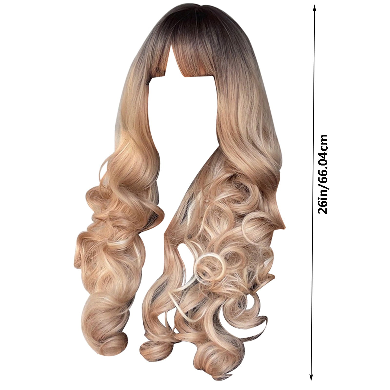 26 Inch White Blonde Qi Liu Wavy Long Curly Hair Fashion Synthetic Wig  Ladies Wig 360 Wig with 