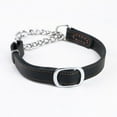 thumbnail image 1 of Stainless Steel Chain Martingale Collars, Durable Anti-Escape Training Collar With Genuine Leather Details, Reflective For Enhanced Visibility, 1 of 5