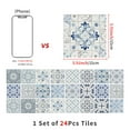 thumbnail image 2 of 24PCS Mediterranean Style Peel and Stick Wall Tile Decals - 6"x6" Vintage Waterproof Vinyl Moroccan Bohemian Stickers for Kitchen Backsplash, Bathroom, Stair Riser Decor, 2 of 9